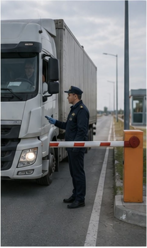 Kazakhstan transport control checkpoint